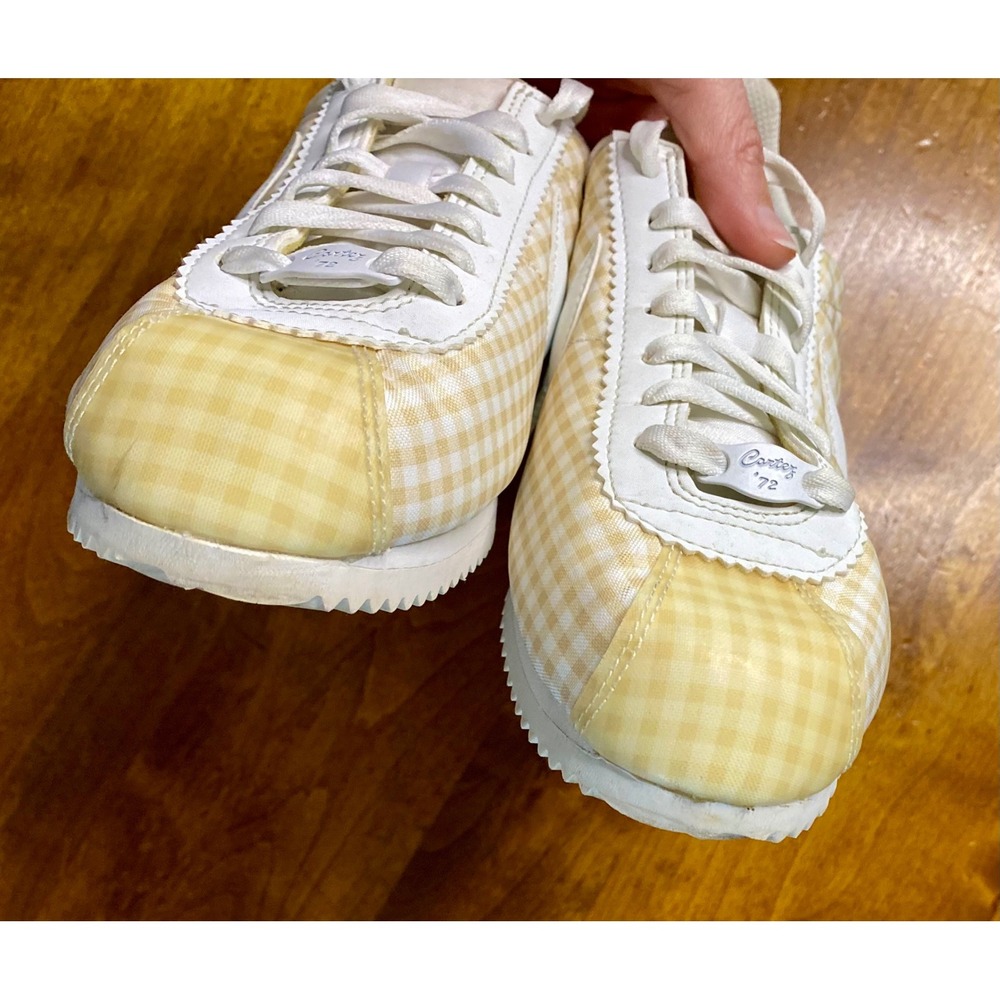 Nike Cortez Gingham Casual Sneakers Women's Size 8.5 White Beige - Picture 9 of 13